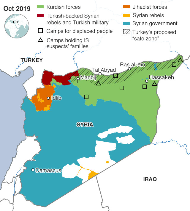 χάρτης δυνάμεις Συρία